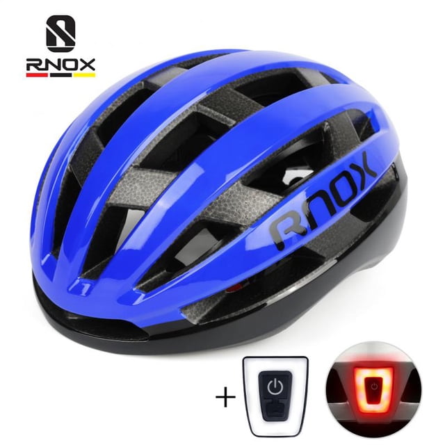 RNOX-casco de ciclismo para hombre, protector de cabeza con luz LED recargable, resistente al agua, para bicicleta de carretera y montaña Fivean Cascos de ciclismo
