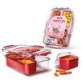 thumbnail image 6 of Cook With Color 2-Pack 4-Compartment Mini Snackle Box, Charcuterie and Snack Container, Divided Serving Tray with Lids, Dishwasher Safe, Red & Pink, 6 of 10