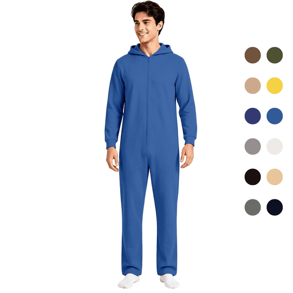 JTieacloth Men's Hooded Jumpsuit Long Sleeve Bodysuit Lightweight Casual Comfort Party Outfits