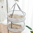 thumbnail image 2 of Folding Clothes Drying Rack, Windproof Foldable Cloth Dryer with Fixing Band, Collapsible Hanging Laundry Rack for Sweater - Outdoor, Indoor, Potable, Double Layer, 2 of 8