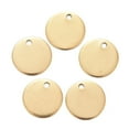 thumbnail image 2 of Ion Plating(IP) 304 Stainless Steel Charms Stamping Blank Tag Pendant Flat Round Golden 12x1mm Hole: 1.4mm, 2 of 7
