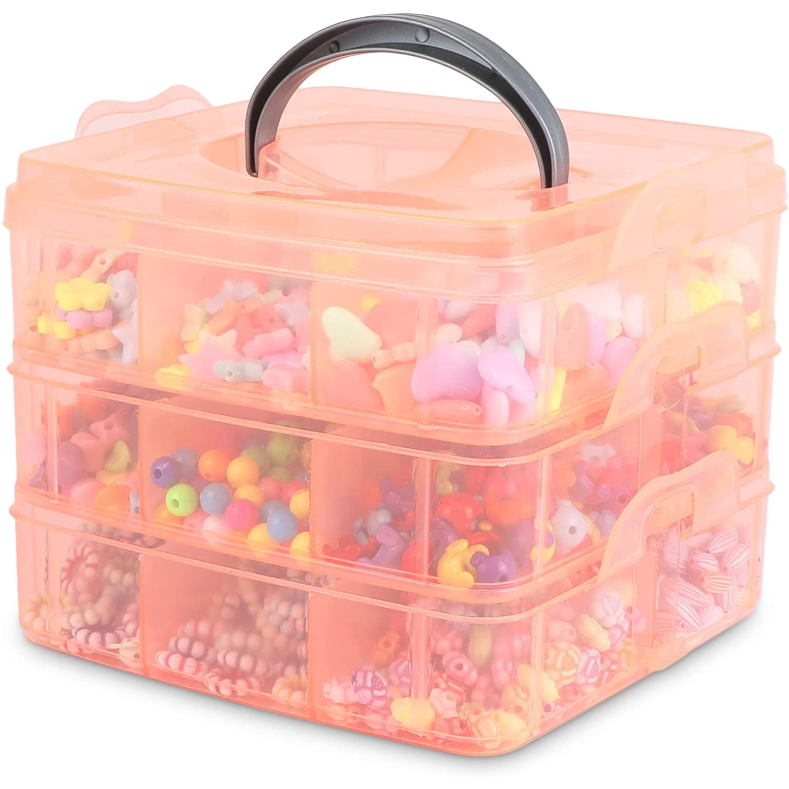 One pack Clear Plastic Storage Organiser Compartment Craft Bead Box Case 6 Cell 