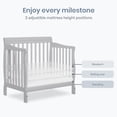 thumbnail image 4 of Dream On Me Aden 4-in-1 Convertible Mini Crib In Mystic Grey, Greenguard Gold Certified, 4 of 9
