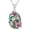 Lily-May, variant on Birth Flower Pendant Necklace for Women Oval Moss Agate 925 Sterling Silver Gemstone Birthstone Jewelry for Her