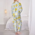 thumbnail image 3 of Pajama Sets for Women 2 Pcs, cute Light Bulb Pattern Button Down Long Sleeve Sleepwear Lounge PJ Sets, 3 of 6