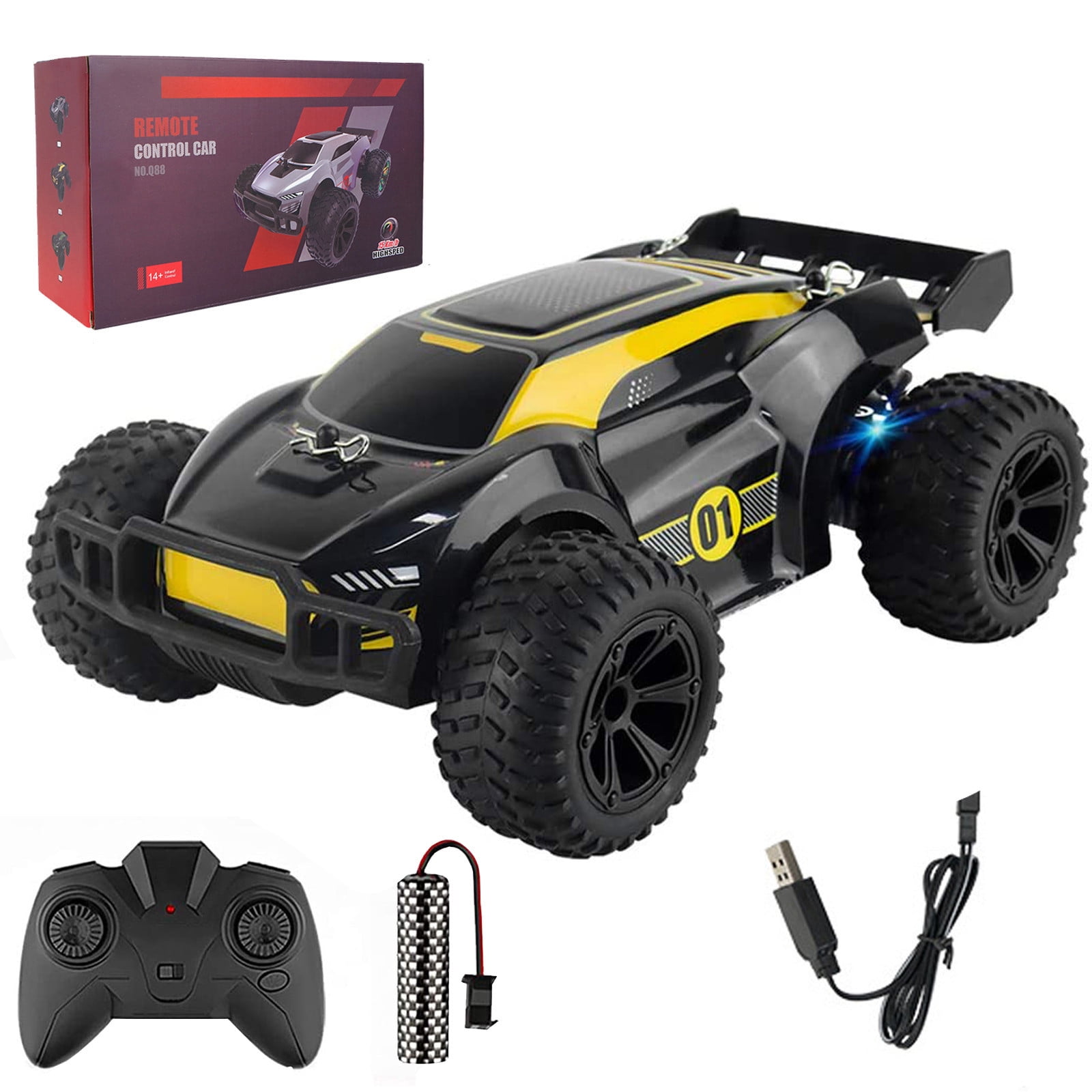 Remote Control Car - 2.4GHz High Speed Rc Cars, Offroad Hobby Rc Racing Car Led
