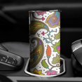 thumbnail image 3 of 20 OZ Slim Tumblers Paisley Design Insulated Coffee Mug with Lid and Straw,Stainless Steel Vacuum Insulated Cafe Tumblers Gifts for Drinking Coffee Cafe, 3 of 7