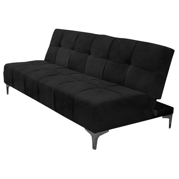 Sofa Cama Reclinable El Bazar Store New York Terciopelo Negro Futón 3 posiciones Sala