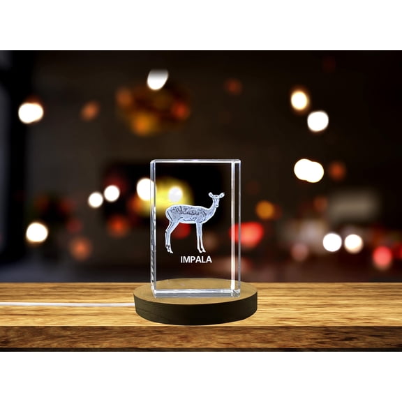 Graceful Impala Crystal Carvings | Exquisite Gems Etched with Lithe Antelopes | Clear | AB Crystal Collection
