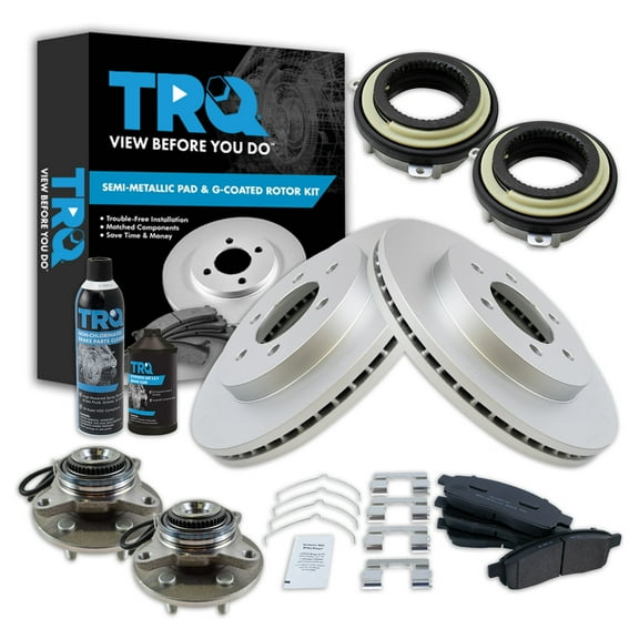TRQ Front Brake Pad & Rotor Kit BKA45296 Fits Select 2005-2008 Ford F-150 , 2006-2008 Lincoln Mark LT