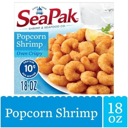 SeaPak Popcorn Shrimp with Oven Crispy Breading, Delicious Seafood, Frozen, 18 oz