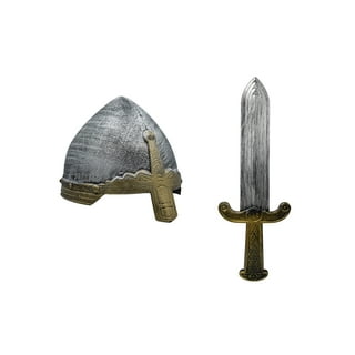 Medieval Viking Costume Faux Fur Sheer Cape Harness Romper Horns Helmet Set  5042