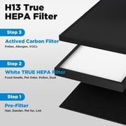 Air Purifiers for Home Large Room Up to 2500 Ft² With Double Air Intake,Washable Pre-Filters, Air Purifier for Bedroom ,HEPA Air Cleaner for Dust, Pets,White