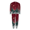 thumbnail image 5 of XUNKUSGA Christmas Plus Size Pajamas for Women Set Casual Long Sleeve Top with Wide Leg Pants 2 Piece Womens Pajamas Soft Cozy Pjs Classic Print Pjs Sets for Women, 5 of 7