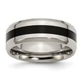 thumbnail image 1 of Bague Émaillée Noire en Titane 8mm Polie Taille 13, 1 of 6