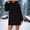 Black, variant on Womens Hoodie Sweatshirt Dress, Winter Dress for Women Fleece Lined Hooded Long Sleeve Dress with Front Pockets Loose Warm Winter Outfit