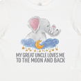 thumbnail image 4 of Inktastic My Great Uncle Loves Me to the Moon and Back Elephants Boys or Girls Baby T-Shirt, 4 of 5