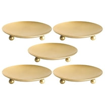 FRCOLOR  5 Pcs Iron Candle Holder Plate Centerpiece Ceremony Retro Decor Golden