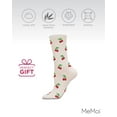 thumbnail image 6 of MeMoi Cherries Bamboo Blend Crew Socks - Womens - Female, 9-11, Marshmallow, 6 of 8