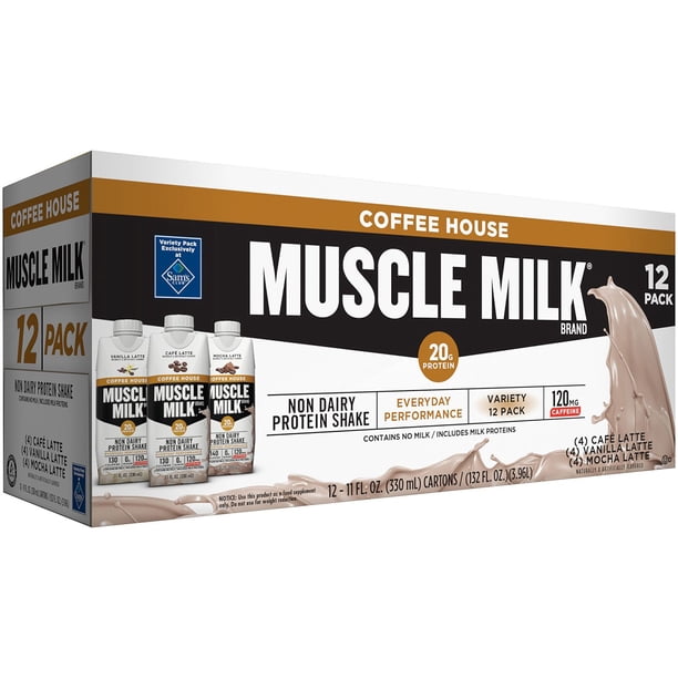 Muscle Milk Coffee House Variety Non Dairy Protein Shake 11 Fl Oz 12 Pk Walmart Com Walmart Com