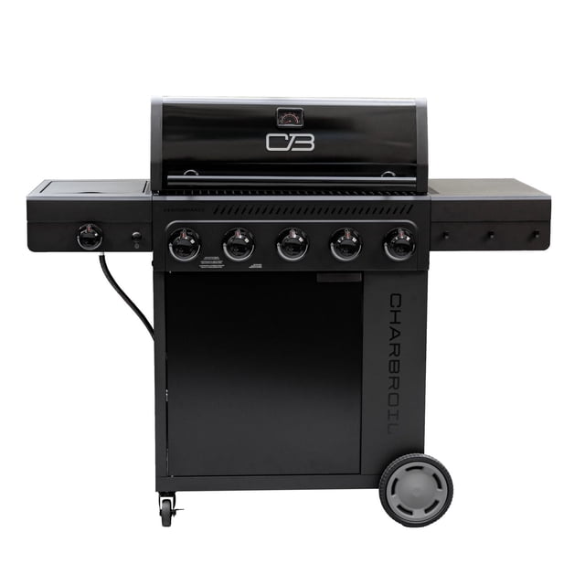 Charbroil Performance Series Flavormax 5 Burner Gas BBQ Grill Cabinet with Side Burner and 12" Griddle