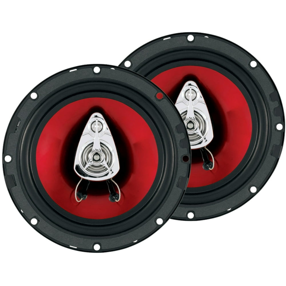 Boss 6.5 Inch 300 Watt 3Way Car Coaxial Audio Red Stereo Speakers