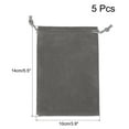 thumbnail image 2 of Unique Bargains 18x12cm Microfiber Pouch, 5Pcs Soft Storage Drawstring Gift Bag, Gray, 2 of 5