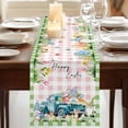 thumbnail image 3 of Table Runners 36 Inches Long Dress Scarves, Easter Farmhouse Kitchen Table Runner, Short Coffee Tablerunners, Green Pink Plaid Blue Truck Eggs Bunny Pastoral 13x36 Inch, 3 of 9