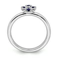 thumbnail image 2 of Sterling Silver Stackable Expressions Rhodium Created Sapphire Cross Ring - Size 10, 2 of 3