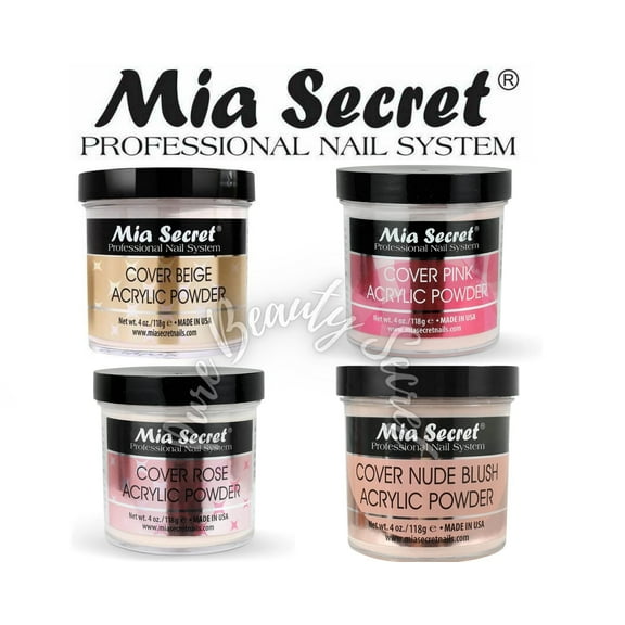 Mia Secret Acrylic Cover Powder 4 oz x 4 (Beige/Pink/Rose/Nude)