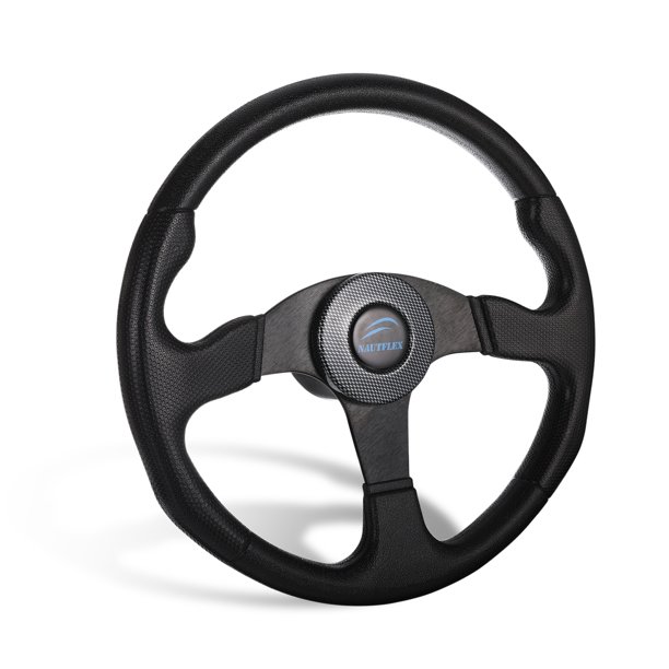 sweethay Empuñadura de espuma de acero para dirección de yate, eje de 3/4 pulgadas, 3 radios, timón de revestimiento de aleación de aluminio para Bombillas para automóviles sweethay VI001477-00B
