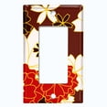thumbnail image 6 of Metal Light Switch Plate Cover Japanese Flower Pattern Maroon Wallpaper FLW045, 6 of 15