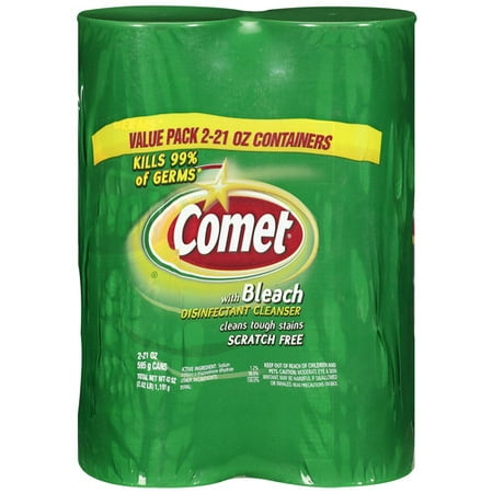 Comet Disinfectant Cleanser With Bleach Value Pack, 21 oz, 2ct