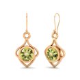 thumbnail image 2 of Boucles d'Oreilles de Fiançailles en Fil de Vermeil Rose Citron Quartz 925 Rond de 6mm, 2 of 4
