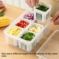 thumbnail image 4 of Reemplazo de caja de almacenamiento de refrigerador Injueey ABS transparente inodoro 6 rejilla sellada apilable, 4 of 6