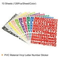 thumbnail image 3 of Unique Bargains Vinyl Self Adhesive Letter Number Sticker Decal Kit, 10 Colors 126 Piece 10 Sheets, 3 of 5
