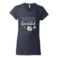 thumbnail image 2 of Wild Bobby, Be Your Own Kind of Beautiful Inspirational, Pop Culture, Women Standard V-Neck Tee, Navy, Large, 2 of 3