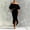 Black, variant on IUYRTFE Women's Off Shoulder Puff Sleeve Top and Midi Skirt Set 2 Piece Summer Casual Outfit
