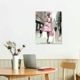 thumbnail image 2 of COMIO African American wall art, black art wall decoration, pink fashionable modern black African girl wall art decoration, black female girl bathroom bedroom living room wall decoration, 2 of 4