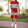 thumbnail image 3 of Vedolay Matching Short Sets For Men Men's Hawaiian Shirt and Short, 2 Piece Vacation Short Sleeve Shirt and Short Suits,Red M, 3 of 5