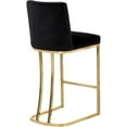 thumbnail image 3 of Modern Muse Contemporary Velvet Upholstered Counter Stool with Polished Metal Legs, 16" W x 19.5" D x 36.5" H, Ideal for Bar or Pub Tables, 3 of 6