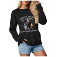 thumbnail image 4 of larppty Women's 250 Anniversary USA Shirt America 250 Printed Sweatshirt Casual 250 Years of Liberty Flag Patriotic Tops (Black, L), 4 of 9