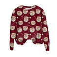 thumbnail image 4 of Kaprioy Sweatshirts for Women Long Sleeve Shirt Pullover Tops Christmas Santa Claus Gift Graphic Holiday Crewneck Fall Fashion Clothing Red, M, 4 of 6