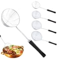 thumbnail image 4 of 5.3/6/6.9/7.6 Inch Dia Spider Strainer, Stainless Steel Wire Skimmer Spoon Ladle for Frying Pasta, Noodle, Spaghetti, and Food, Asian Style Kitchen Strainer with Handle, 1Pc(Silver,15.5x5.3"), 4 of 6