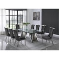 thumbnail image 4 of Clear Glass 9pc Dining Set with Silver Stainless Steel and 8 Chairs, 4 of 4