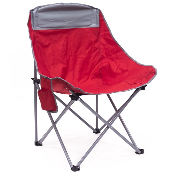 Creative Outdoor Bucket Chair - Heavy Duty Folding Chair with Steel Frame- Red
