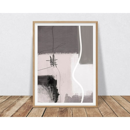 Abstract Wall Art In Neutral Tones Wall Art Beige Abstract Art Line Art Grunge Art Home Decor #4041, Unframed Poster Size 8x12
