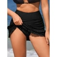 thumbnail image 5 of Charmo Womens Ruffled Hem Swim Skirts High Waisted Tankini Bottoms Drawstring Bikini Bottoms, 5 of 6
