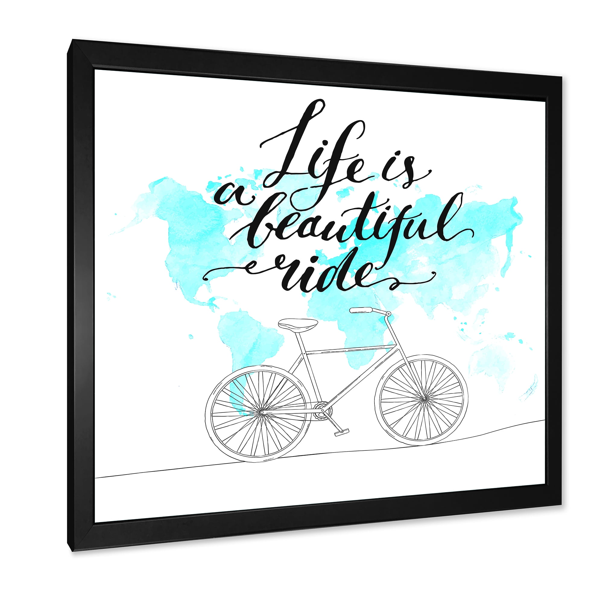 Designart 'Life Is A Beautiful Ride With Bicycle' Traditional Framed Art Print