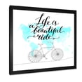 thumbnail image 2 of Designart 'Life Is A Beautiful Ride With Bicycle' Traditional Framed Art Print, 2 of 4
